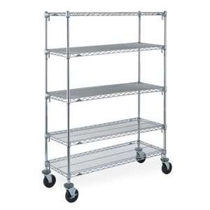 Metro 5A456BC Super Adjustable Chrome 5 Tier Mobile Shelving Unit with 