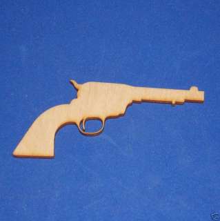 SIX SHOOTER GUN Unfinished Flat Wood Shapes 2SSG5108C  