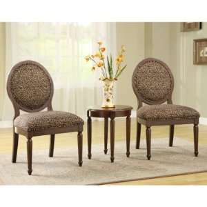  3 Pc. Set   2 Round Back Accent Chairs with 1 Round End 