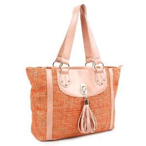  Peach Woven Straw Hobo for Acer Iconia Tab A500 Tegra 10.1 