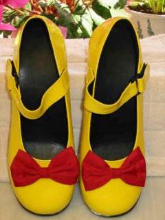 DISNEY COSTUME DRESS MINNIE MOUSE ADULT YELLOW SHOES SIZE 7 NEW MICKEY 