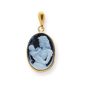  14k African American Agate Cameo with Sentiment Pendant Jewelry