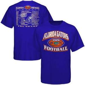  Florida Gators 2011 Football Schedule T Shirt   Royal Blue 