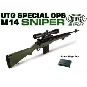  AEG M14 UTG Airsoft Sniper Rifle Green Stock Sports 