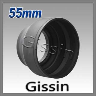 55mm 55mm 3 Stage Rubber Lens Hood For KONICA MINOLTA  