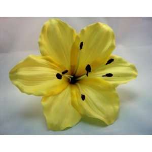  Large Yellow Amaryllis Hair Flower Clip 