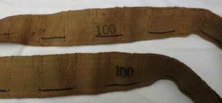   caliber Browning MG cloth ammo belts, nicely marked. BMG NoRes  