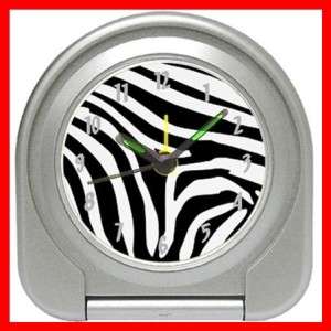 Zebra Print Stripe Travel Alarm Desk Clock New  