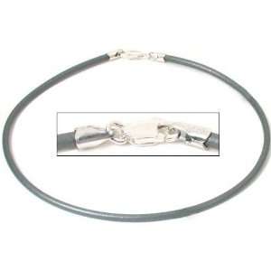  Rubber Cord Anklet Grey 9 Jewelry