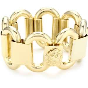 Anne Klein Gold Tone Flex Stretch Bracelet with Buckle Accent