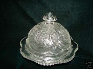 BEAUTIFUL ANTIQUE EAPG BUTTER DISH WITH LID ~ PATTERN GLASS
