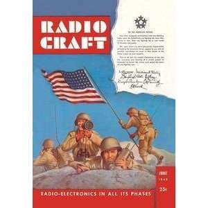  Vintage Art Radio Craft American Soldiers Stake the Flag 