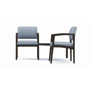 Lenox Two Chairs with Connecting Black Melamine Corner Table Fabric 