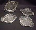 vintage clear glass fish shape appetizer snack plates expedited