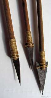   VINTAGE WEAPON ANTIQUE OLD LEATHER QUIVER METAL TIP ARROWS RayLC