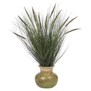 NEW LARGE 27 SILK POTTED GRASS ARTIFICIAL PLANT w/ CATTAILS   NN4730 