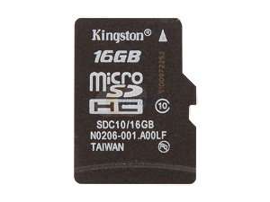 Kingston 16GB Micro SDHC Flash Card Single Pack w/o Adapter Model 