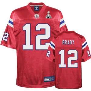  XLVI NFL Authentic Jerseys New England Patriots Tom Brady RED Jersey 