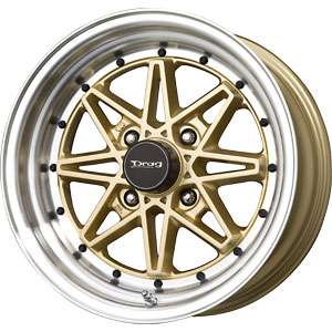 New 15X7 4 114.3 Drag Dr20 Gold Machined Lip Wheel/Rim