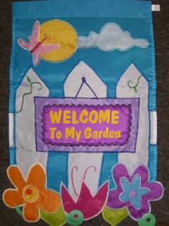 Welcome Garden Fence Spring Applique Large House Flag 033171260515 