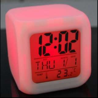   Screen Digital Temperature Thermometer Alarm Clock Date Timer H  