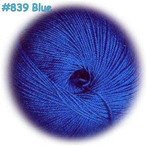 SALE Silk wool cashmere soft warm baby yarn Knitting #839 blue free 