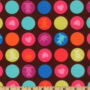   Wide Michael Miller Play Date Gum Drops Chocolate Fabric By The Yard