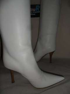 SR 1 SERGIO ROSSI WOMAN BOOTS SIZE 8 NWB STILETTO WHITE LEATHER 