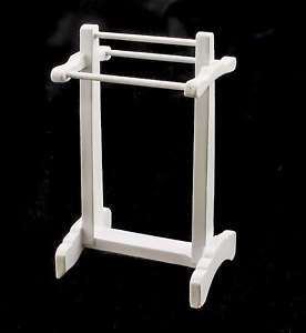 Bathroom White Towel Stand Hanger Dollhouse Furniture  