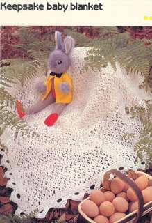 Keepsake Baby Blanket Afghan, lacy crochet pattern  