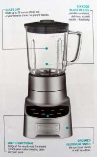   Cuisinart PowerEdge Blender 700 Watt 56 oz Glass Jar Smoothie Mixer