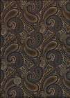 Oxford Paisley Print green olive tan blue brown on tan Fabric by RJR