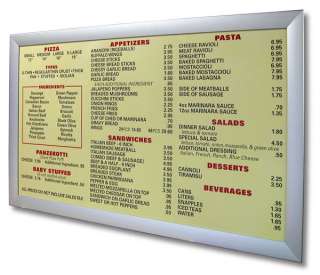 Car Care Menu Board w/ Graphic panels or strips 3x5  