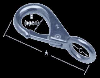 Boat Snap Hook   Fixed Eye 316 Stainless Steel Size #0  