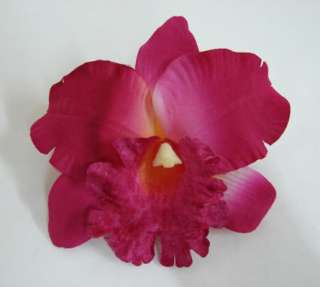 12 Vibrant Pink Orchid Silk flower Craft & Decoration  