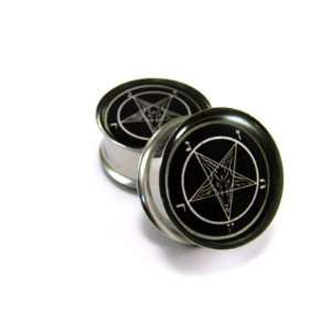  Baphomet Pentagram Picture Plugs   00g   10mm   Sold As a 