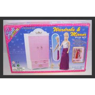  Gloria Barbie Size Doll Wardrobe & Mirror Play Set