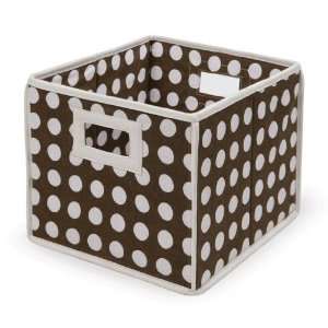  Folding Basket/Storage Cube   BROWN POLKA DOT (Set of 2 
