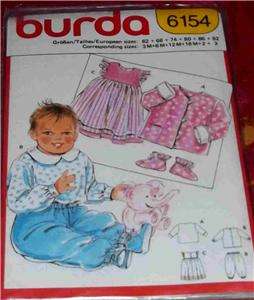 Burda Baby Girl Super Easy Dress Pants & More Pattern Szs 3 Months   3 