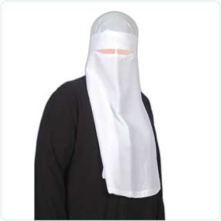 White 1 layer Niqab veil burqa islamic dress islam hajj  