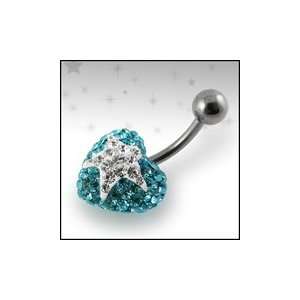  Crystal stone Heart Belly Ring Piercing Jewelry Jewelry