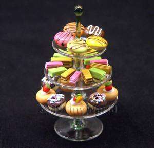 Cake Stand With Cakes Dolls House Miniature Food (1)  