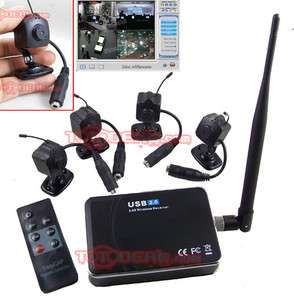 Wireless Mini Hidden Camera *4 with USB DVR Surveillance System  