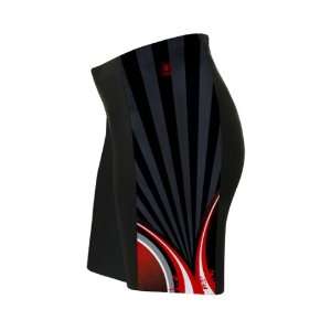    Black Red Striker Cycling Shorts for Women