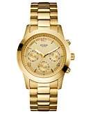  GUESS Watch Womens Chronograph Goldtone Stainless 