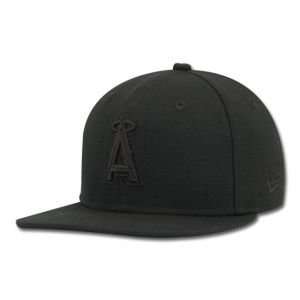   Angeles Angels of Anaheim Youth Black on Black Hat