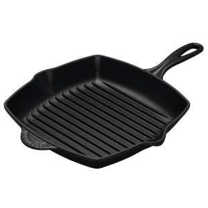  Le Creuset 10.25 in. Square Enameled Cast Iron Grill Pan, Black 