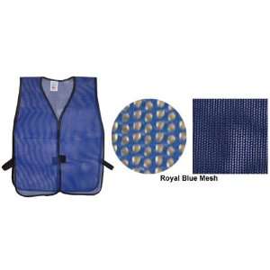  PVC Coated Plain Mesh Vests, Royal Blue