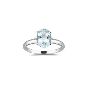  6.24 Cts Sky Blue Topaz Solitaire Ring in 14K White Gold 5 