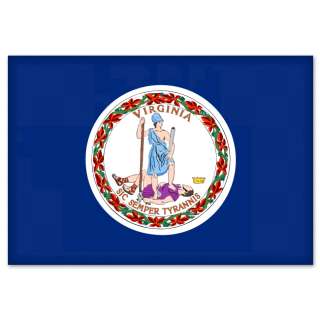 Virginia State Flag car bumper sticker 5 x 4  